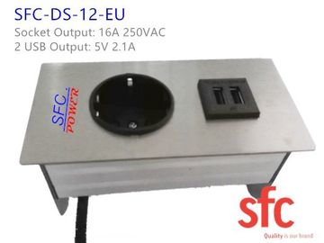 5v 2.1A ενσωμάτωσε Tabletop την έξοδο δύναμης επίπλων με το ενιαίο βούλωμα της ΕΕ/τη διπλή χρέωση USB